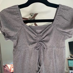 Grey off the shoulder flowy top